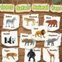 Safari Animal Figurines Set for Kids, 10 Piece Realistic Wild Zoo Animals Collection with Elephant, Lion, Tiger, Giraffe, Educational Toys for Toddlers Boys Girls