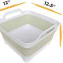 GIMWA Collapsible Wash Basin for Baby Bottles - 2.4 Gallons Portable Wash Bin for RV Camping Sink, Space-Saving Dish Tub (Green)