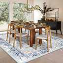 VK VKLIVING 6'x9' Area Rugs 6'x9' Washable Rug Machine Washable Rugs for Living Room Boho Area Rugs for Bedroom, Vintage Rugs Carpet Machine Rug Non Slip Office Rug, Light Blue