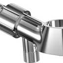 Adjustable Handheld Shower Head Holder, Universal Shower Hose and Shower Arm Mount Connector- Brass Pivot Ball, Premium ABS Bracket, 360 Rotation Shower Adapter (Chrome) (Spot Free Chrome)