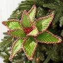 Thiccywoov 12 Pcs Large Artificial Christmas Poinsettias Decorations 9.8" Jumbo Christmas Tree Decorations Glitter Poinsettias Picks Ornaments for Xmas New Year Wreath Garland Wedding Party Decor