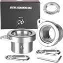 Bearing Steel Ball Flag Pole Rings, Tangle Free Aluminum Alloy Flag Pole Spinners, 360 Rotating Flagpole Rings with Carabiners, Fit Flagpole with 1-1.25inch Diameter, Flagpole Parts, 1.25 inch Silver