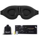 MZOO Luxury Sleep Eye Mask for Side Sleeper Men Women, Zero Eye Pressure 3D Sleeping Mask, Light Blocking Patented Design Night Blindfold, Soft Eye Shade Cover for Travel, Black