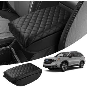 FIILINES Center Console Cover for Subaru Forester 2025 2026, Armrest Cover Pad Cushion Protector Forester Accessories Armrest Cover Anti-Scratch Black