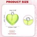 MECCANIXITY Resin Heart Charm, Valentine Love Heart Pendants Transparent Keychains Charm for DIY Jewelry Making Bracelet Necklace Earrings Party Decoration