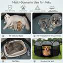 Siedihit Dog Cat Playpen with Washable Pee Pad, Puppy Pet Playpen, Dark Grey, Large