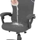 Gaming Chair Cover Waterproof Cat Scratch Proof, Stretchable Comfortable Gaming Chair Seat Cover with Armrest Breathable Slipcover for Tall High Back Chairs, Pet Resistant Guard Protector - Dark Gray