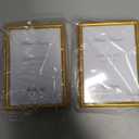 3.5x5 Picture Frame Matte Gold Modern Simple Thin Aluminum Metal Photo Frame with HD Real Glass, Display for Tabletop and Wall Collage. (2 Pack)