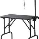 VEVOR Pet Grooming Table, 32 x18 Inch with Height Adjustable Arm, 220LBS Static Weight Capacity, Foldable Dog Groom Station with No-Sit Haunch Holder with Grooming Loop, for Medium and Small Dogs
