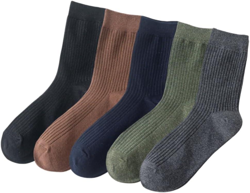 Five Pack Ankle Socks for Men Athletics Sock (Black + Dark Gray + Dark Blue + Green + Brown)