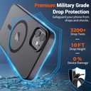 SUPFINE Magnetic for iPhone 12 Case/iPhone 12 Pro Case (Compatible with MagSafe)(Military Grade Drop Protection) Translucent Matte Shockproof Phone Cover,Black