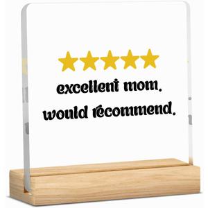 Mom Gifts from Son Daughter Mother Day, Bonus Mom Stepmom Mother In Law gifts, Best Mom gifts Home Office Desk Bedroom Living Room Acrylic Sign