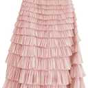 Flygo Women's Long Maxi Tulle Skirts A Line Ruffle High Waisted Tiered Layered Mesh Tutu Skirt Petticoat XL