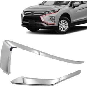 SecosAutoparts 2Pcs Bumper Molding Trim Left Side Front Compatible with Mitsubishi Eclipse Cross 2018 2019 2020 2021 Replace# 6407A315, 6407A323 Bumper Grille Molding Trim Front Upper & Lower Driver
