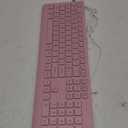 SABLUTE Large Print Backlit Keyboard, Wired USB Lighted Computer Keyboards with 7-Color & 4 Modes Backlit, Oversize Letters Keys Easy to See and Type, Quiet Keyboard Compatible for PC, Laptop -Pink
