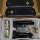 Mechanical Keyless Entry Door Lock with Handle,Stainless Steel Waterproof keyless gate Locks for Outdoor Fence,Mechanical Door Locks with with Keypad (Black,with Large Cushion)