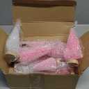 Leyndo 9 Pcs Pink Classic Artificial Mini Christmas Tree Sisal Bottle Brush Trees with Wood Base Christmas Pine Trees for Autumn Winter Holiday Home Kitchen Party Decor