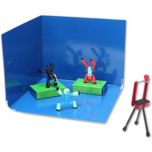 STIKBOT Zing Zanimation What The Bot Special Action Figures and Animation Set, Includes 3, 1 Mobile Phone Tripod and 2-in-1 Stage, Stop Motion Animation, Great for Kids Ages 4 and Up
