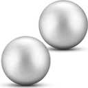 Silipull 2 Pcs Spring Sports Iron Shot Put Outdoor Shot Put Balls Silver Cast Iron Shotput Weight Balls for High School Track and Field Competition Practice