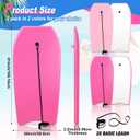 MiniInflat 2 Pack Bodyboard for Beach Lightweight Surfboards with EPS Core Pool Skim Boards with Rope Surfing Body Board for Adults Surfing Beach Lake Pool Water Parks, 41 Inch