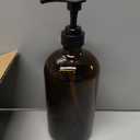 32 Ounce Glass Pump Dispenser Bottle, Large Amber Container with Pump for Shower and Bath Shampoo Soap Conditioner Lotion - 1 Liter - by Kitchentoolz