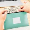 SMARTAKE 3-Pack Money Bags with Zipper, PU Leather Bank Deposit Bags, Waterproof Money Pouch for Organize Cash, Coins, Cosmetics, Invoice, Bills, Tools, 11.5 x 6.2 Inches, Macaroon Colors