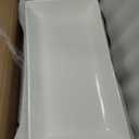 MALACASA Serving Platters Set of 4, Ceramic Serving Platters and Trays for Serving Food, Rectangular Serving Trays for Party, Large Serving Plates, Party Serving Trays and Platters - 12 Inch, White