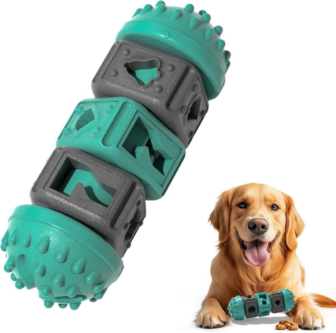 Gardner Pet Dog Puzzle Toys,Treat Food Dispensing Toy With Clean Teeth Protrusions,Durable Nylon Slow Feeder Enrichment Toys for Puppy/Small Dogs for Teething/Gaming/Training to Keep Them Busy,Green