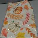 ACZHHZC Pumpkin Fall Table Runner, Maple Leaf Autumn Thanksgiving Kitchen Dining Table Decorations for Home Party Decor (White Orange 3, 13x72 Inches)