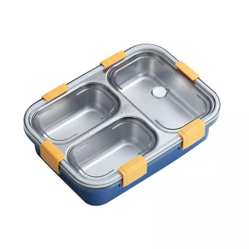 Lunch Box for Kids, Lunch Box for Kids – 3 Compartment Insulated Lunch Box Stainless Steel Tiffin Box for Boys, Girls, School & Office Men Multicolor Pack of 1