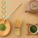 Matcha Whisk Set (4pcs) for Home, Kitchen, Gift, Matcha Starter Kit for Coffee & Tea Lover with Ceramic Matcha Bowl, Chasen Holder, Bamboo Whisk & Scoop, 19oz Capacity, Mottled Green