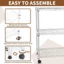 Whitmor 3 Tier Storage Shelving, Heavy Duty with Wheels, Adjustable Steel Organizer, 400 lbs Capacity per Shelf, Max 1200 lbs Total for Garage, Kitchen, Bathroom, 20" L x 14" W x 24" H, Chrome