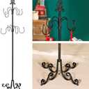 AINISIS Christmas Stocking Holder Stand 56" Anti-Tipping Freestanding Stocking Holder Stand for Floor Black Metal Stocking Hanger Rack with 8 Adjustable Hooks