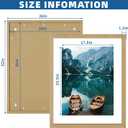 Hongkee 24x30 Frame Set of 2, Natural Oak Wood Style - Display 18x24 Picture Frame with Mat or 24 x 30 Poster without Mat, Wall Mounting Horizontal and Vertical