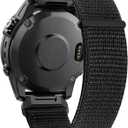 Compatible with Garmin Fenix 8/8 Pro 51mm/Fenix 7X/6X/6X Pro/5X/5X Plus, 26mm Nylon Hook Loop Quick Easy Fit Watch Band Breathable Strap Replacement for Garmin Descent MK1/D2 Delta PX/D2 Charlie (Black)