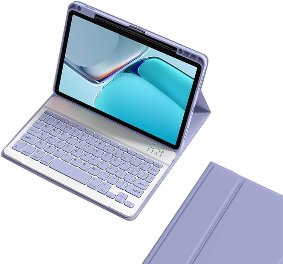 Keyboard Case for iPad Mini A17 Pro/iPad Mini 6th Generation Magnetic Detachable Bluetooth Keyboard Cover with Pencil Charging Holder for iPad Mini 7/6 (Purple)