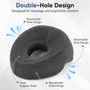 Face Down Adjustable Memory Foam Pillow with 2 Air Vents - Stomach Sleep & Post-Eye Surgery Headrest with Massage Cushion for Recovery (Dark Gray, Medium)