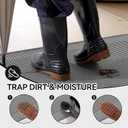 Door Mat 35"x59", Thin Dirt Trapper Entryway Front Doormat, Grey, 31" X 47"