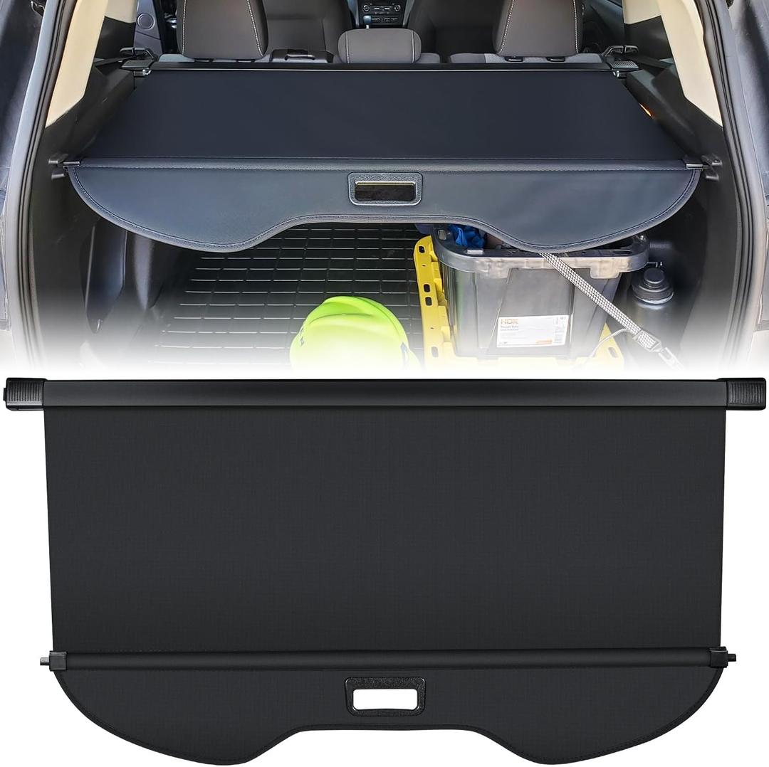 Trunk Cargo Cover for Ford Escape 2013 2014 2015 2016 2017 2018 2019 Retractable Rear Trunk Cargo Luggage Security Shade Cover Shield Interior Accessories Waterproof All Weather (Black) (Standard)