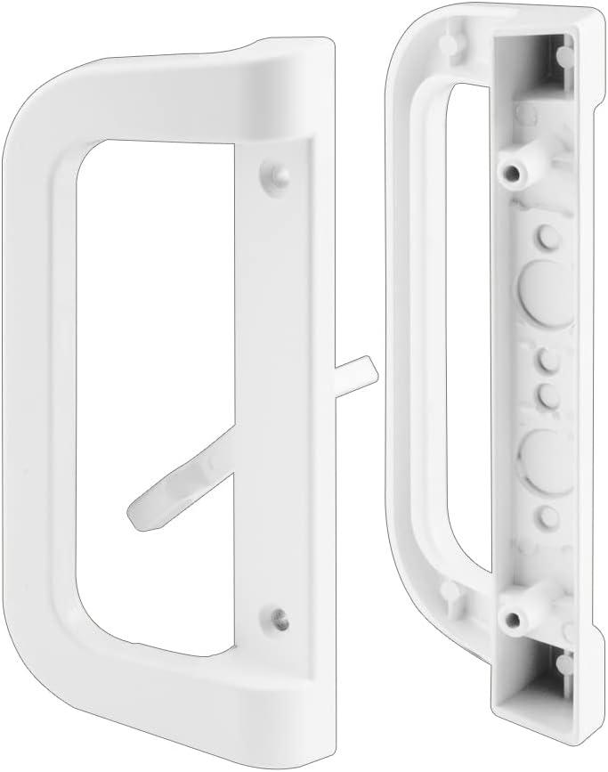 Prime-Line C 1177 Diecast Mortise Style Sliding Door Handle, 1-3/8 Inch Projection, White (1 set)