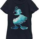 Disney Characters Poured Donald Art Girl's Solid Crew Tee, Small