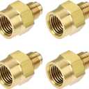 uxcell Brass Pipe fitting, 1/4 SAE Flare Male to 1/4NPT Female Thread, Tubing Adapter Hose Connector, for Air Conditioner Refrigeration, 4Pcs