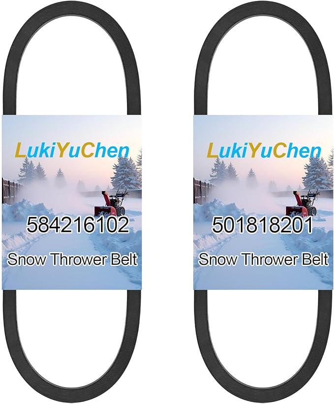 LukiYuChen 584216102 & 501818201 Snowblowers Auger Drive Belt Set for HusqVarna ST224 227P