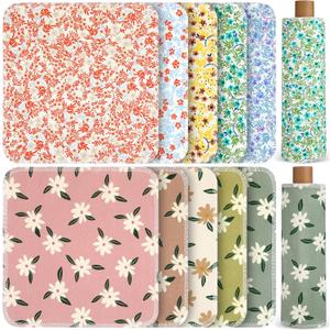 Redbaker 50 Pcs Reusable Paper Towels Paperless Reusable Cotton Cloths Toilet Absorbent Washable Paper Towels with Roll Kitchen Dishcloth for Kitchen Paperless Dishcloths(Charming)