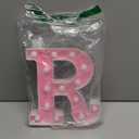 Pooqla LED Marquee Letter Lights, Light Up Pink Letters Glitter Letter Sign for Girls Gifts, Battery Powered for Night Light Birthday Party Wedding Home Bar Christmas Decoration, Cool White Pink R