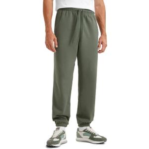 CRZ YOGA Cotton Fleece Lined Relaxed Sweatpants for Men 32" - Loose Lounge Casual Bottom Sweat Pants with Zipper Pocket (Large, Light Army Green)