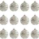 Christmas Ball Ornaments Set of 16 pcs-3.15” Silver Mercury Glass Xmas Hanging Ball Decorations for Christmas Tree, Elegant Shiny Xmas Ornaments for New Year Thanksgiving Birthdays Holiday Party