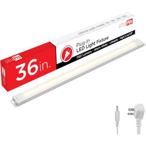 UltraPro 36 inch Plug-in Linkable Under Cabinet Lights, High/Low/Off, Warm White Light (2700K), LED Under Cabinet Lighting, Under Counter Lights for Kitchen, 44108