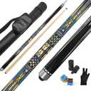 2-Piece Canadian Maple Pool Cue Stick with Portable Hard Case -12.5mm Leather Tip, 58" Billiard Sticks 19 oz/ 20 oz - Precision Crafted for Straight Shots and Balanced Performance