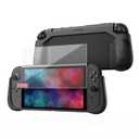 KIWIHOME P2 Shield Dockable Case and Screen Protector for Switch 2 (2025), TPU Grip Protective Cover and 9H Tempered Glass Film with Alignment Installation Frame, Black